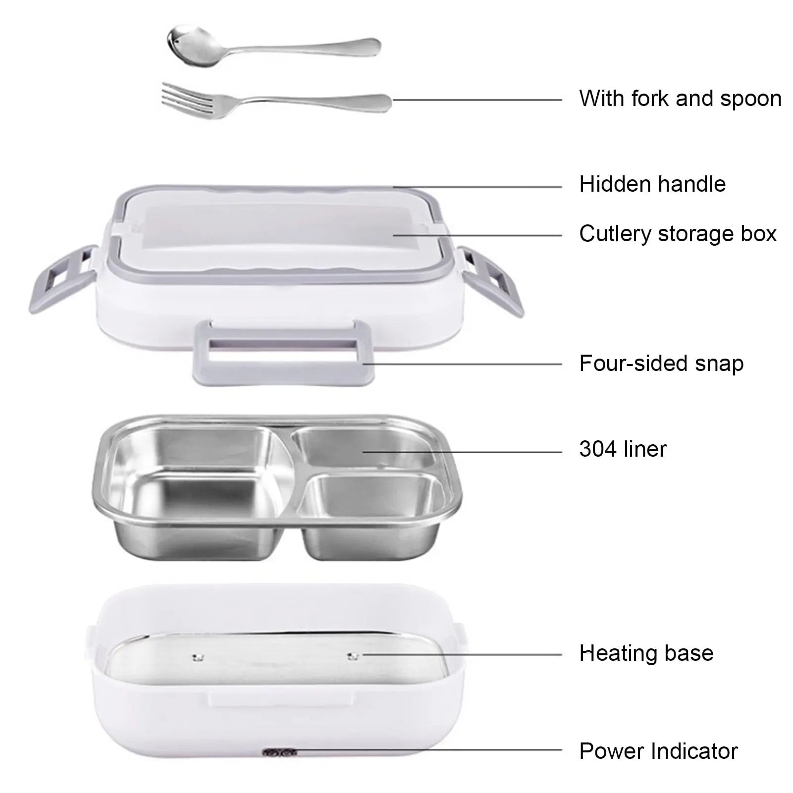 Tragbare Beheizbare Lebensmittel Lunchbox Essen aufwärmen Geschirrset Tragbare Beheizbare Lebensmittel Lunchbox Essen aufwärmen Geschirrset